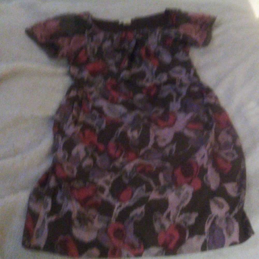 Gold hawk 100% silk balloon skirt dress